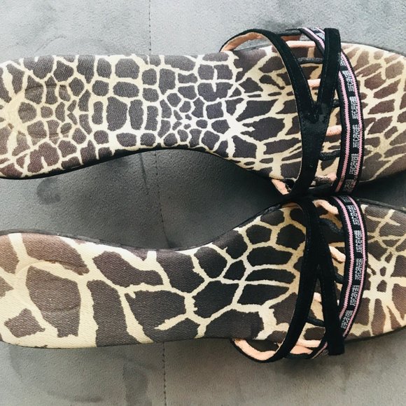 Just Cavalli black wood platform mules / sandals - Picture 6 of 6